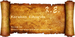 Kerekes Edvarda névjegykártya